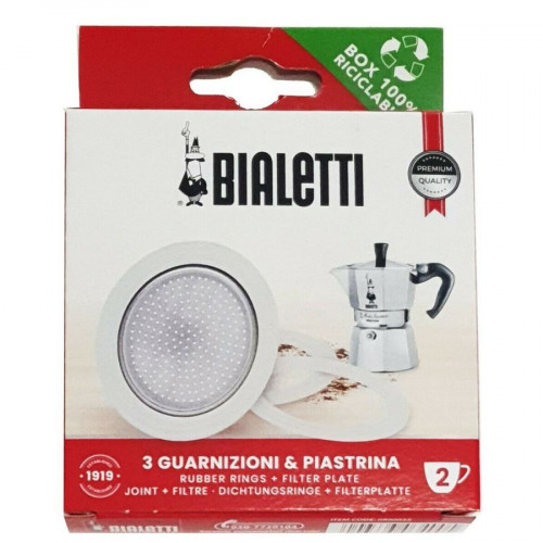 Bialetti 3x tesnenie + filter alu 2 šálky