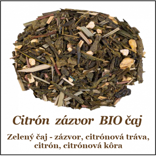 Citrón-zázvor čínsky zelený čaj BIO 50+10g
