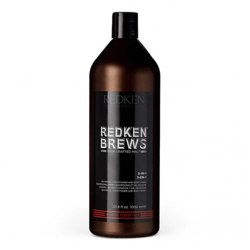 Redken Brews Šampón, Kondicionér a Sprchový gél 1L