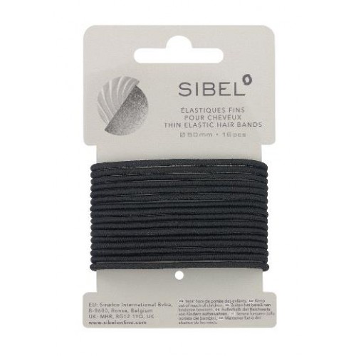 Gumičky tenké Siebel 50mm - čierne (16ks)